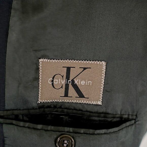 Calvin Klein Wool Blue Birdseye 3 Button Sport Coat 42R - Picture 9 of 15